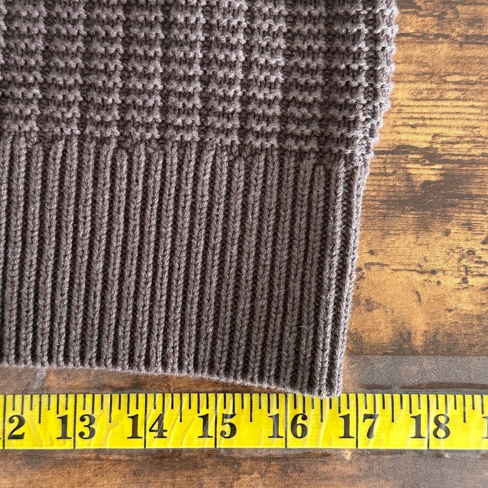 Quince 100 Organic Cotton Waffle Stitch Sweater Tank XL Brown EUC Crop Stretch - Picture 7 of 9